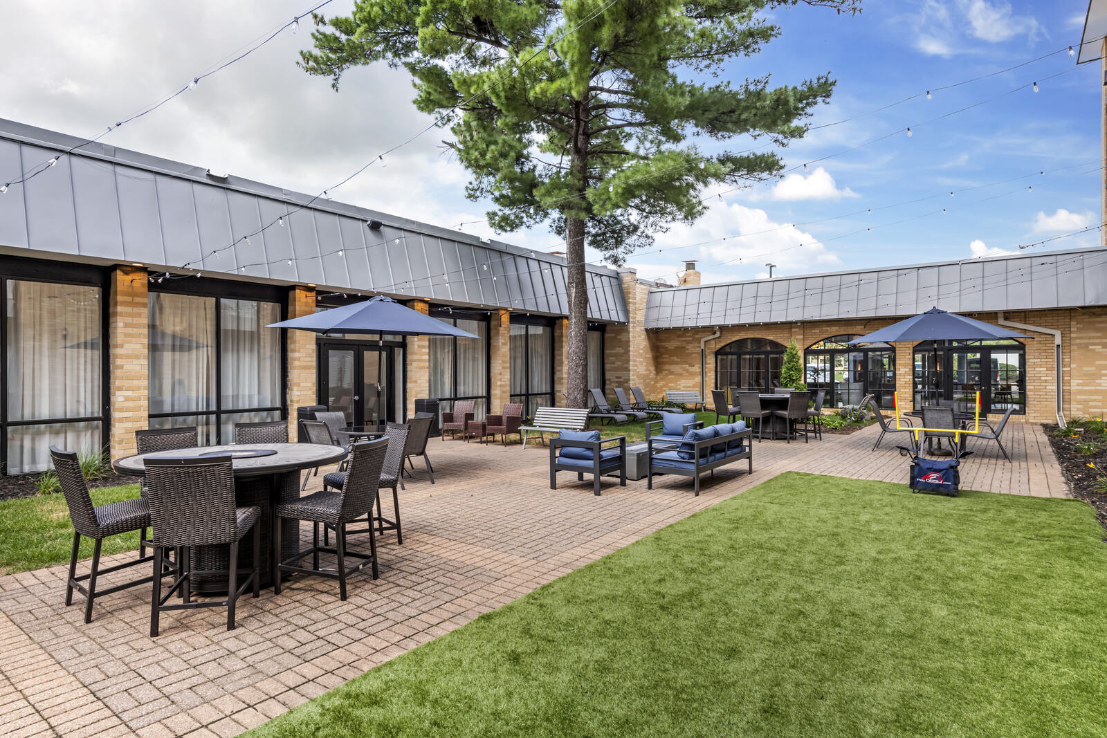 Outdoor courtyard patio seating